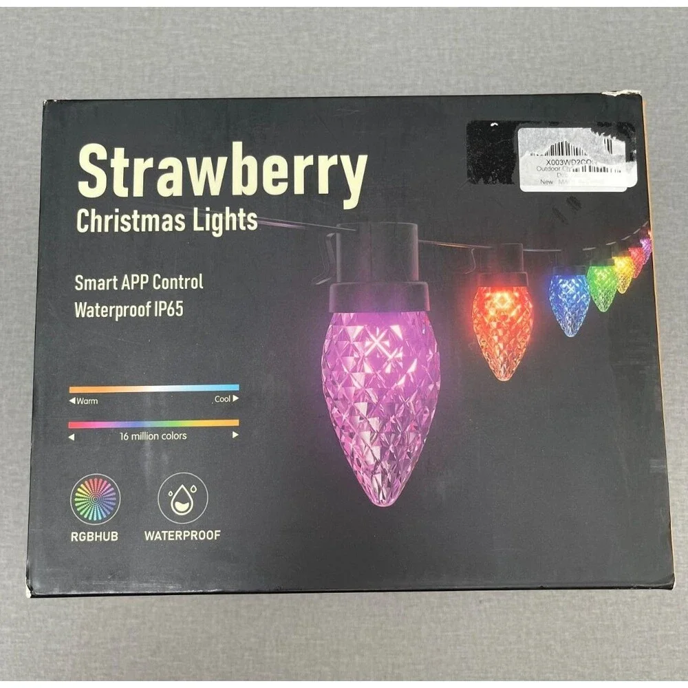RGB C9 Christmas Lights Outdoor 65.6 ft, DIY Chasing Effects Smart APP Control